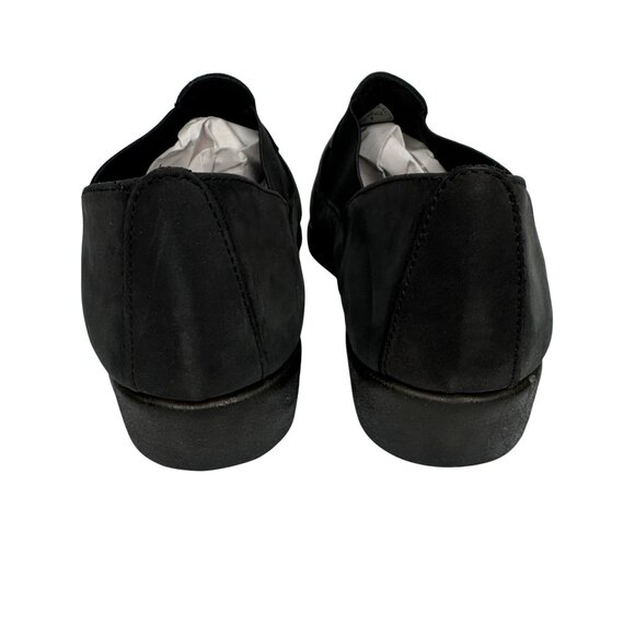 Vintage Mixed Blues Women Size 8 Black Nubuck Slip-On Loafers Comfortable Narrow - Picture 6 of 11